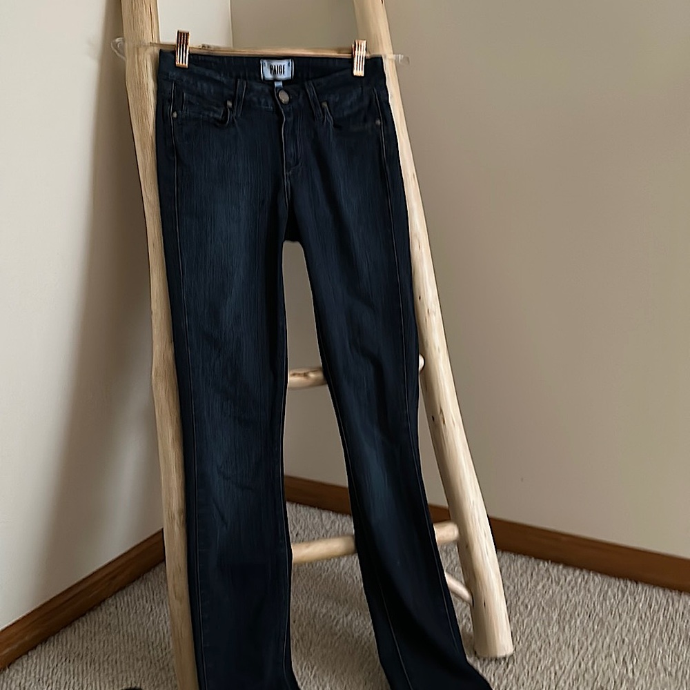 SLIMMING DARK WASH SKINNY PAIGE JEANS